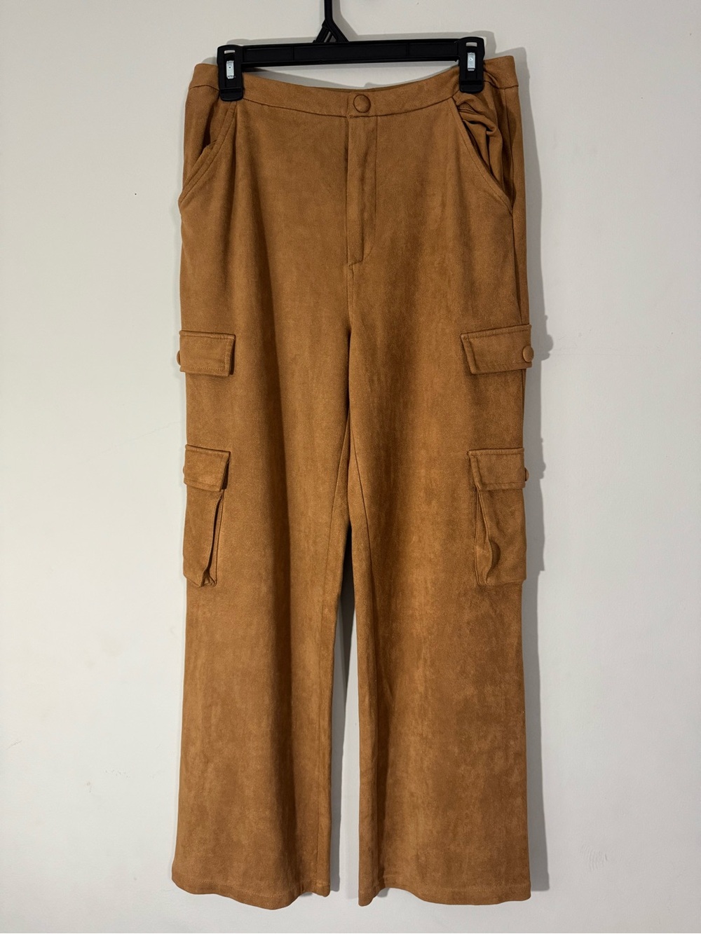 miami Tan Suede-Look Women's Cargo Jeans